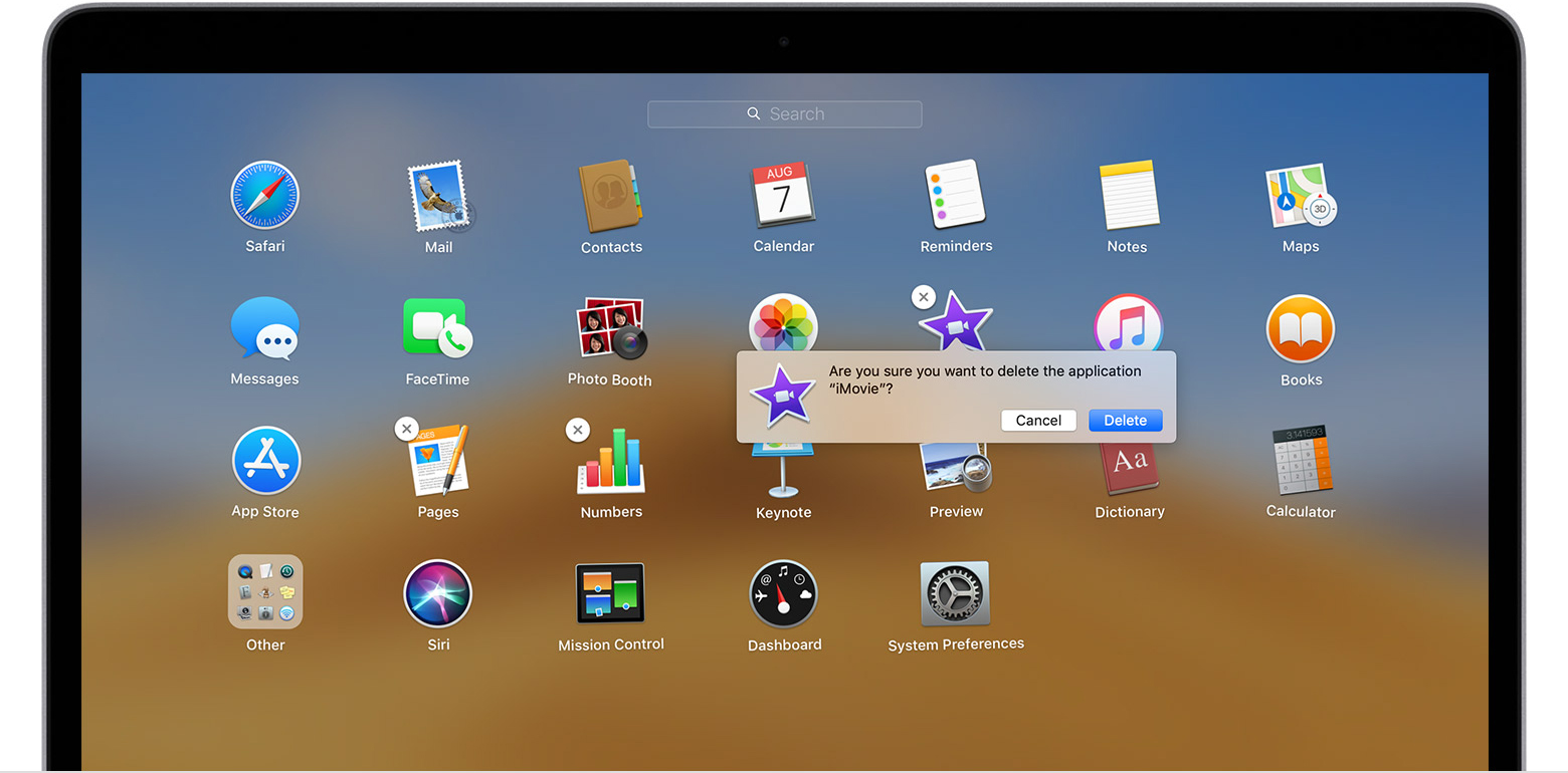 Delete apps files on mi mac 10